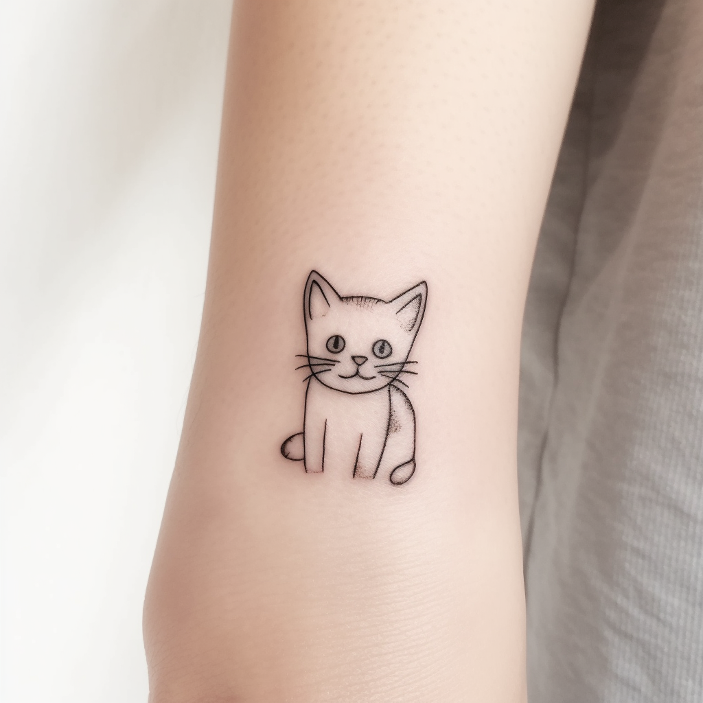 Black & White Cat Combo Tattoo｜LAZY DUO TATTOO SHOP HK  美漫風格合體技黑白貓寵物紋身貼紙刺青香港設計台灣印製