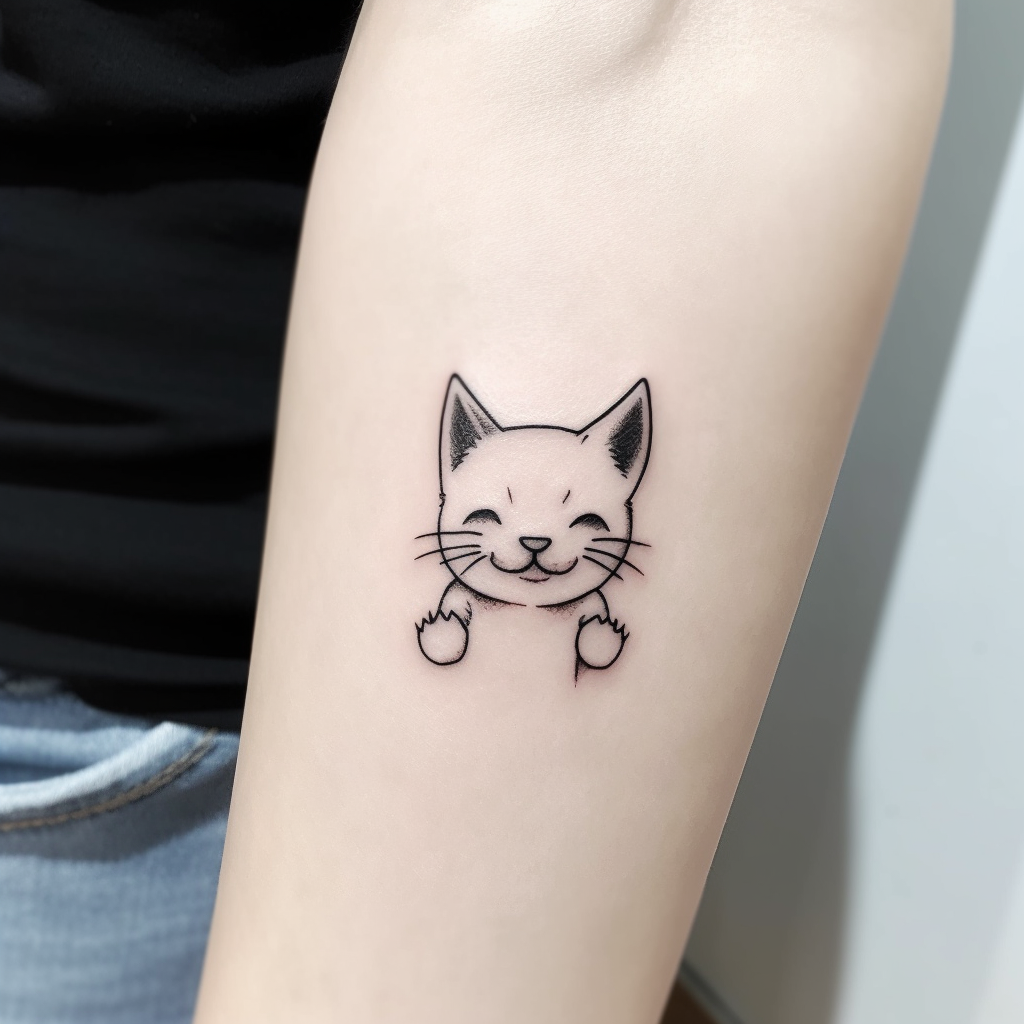 Cat tattoo | Minimalist cat tattoo, Cat tattoo designs, Geometric cat tattoo