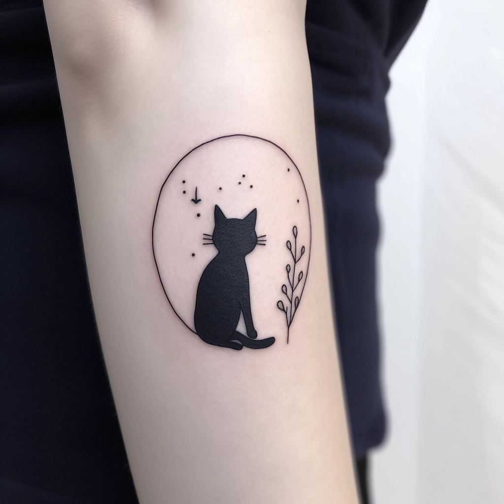 Cat Moon Tree Tattoo | Tattoos, Dreamcatcher Tattoo, Tree Tattoo