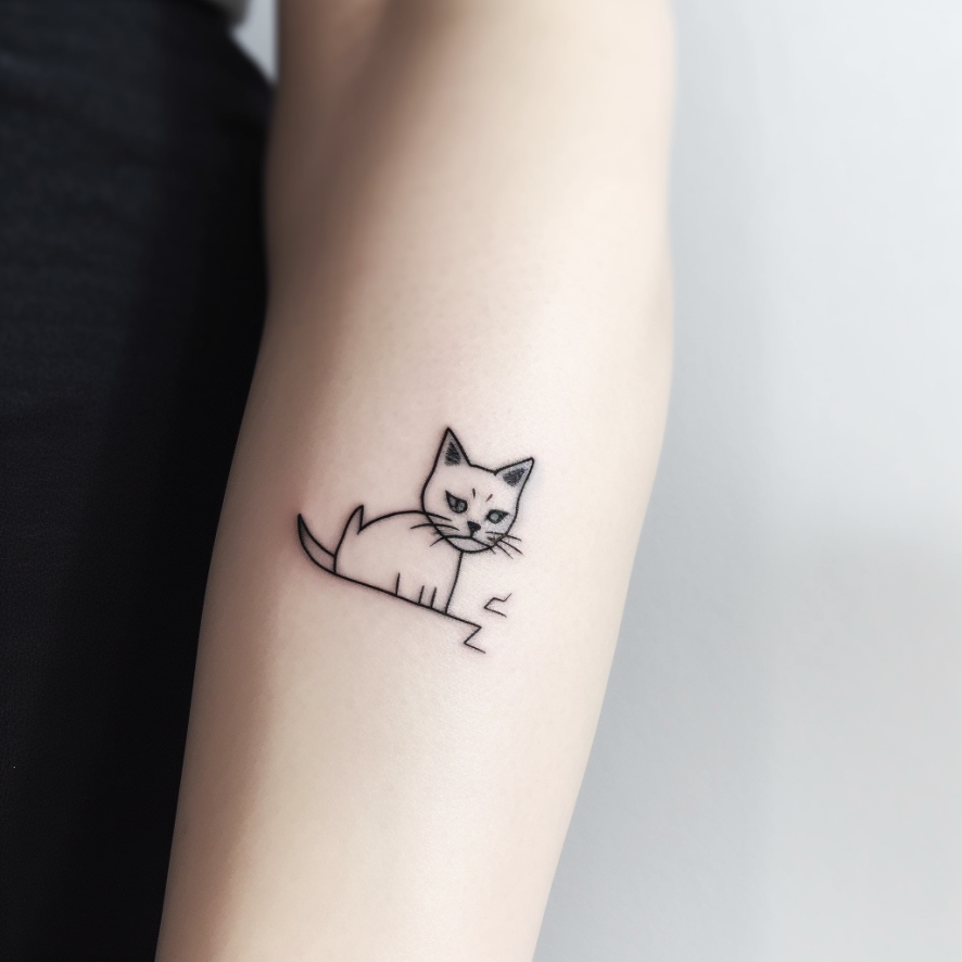 Black Stretching Cat Semi-Permanent Tattoo - Set of 2 – Tatteco