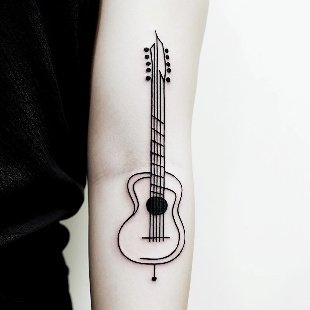 Gibson guitar with my client's son's name. Black and gray arm tattoo!  Awesome | Guitar tattoo design, Tattoo designs, Guitar tattoo