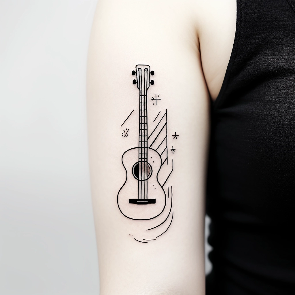 Shawn Mendes Guitar Temporary Tattoo Sticker - OhMyTat