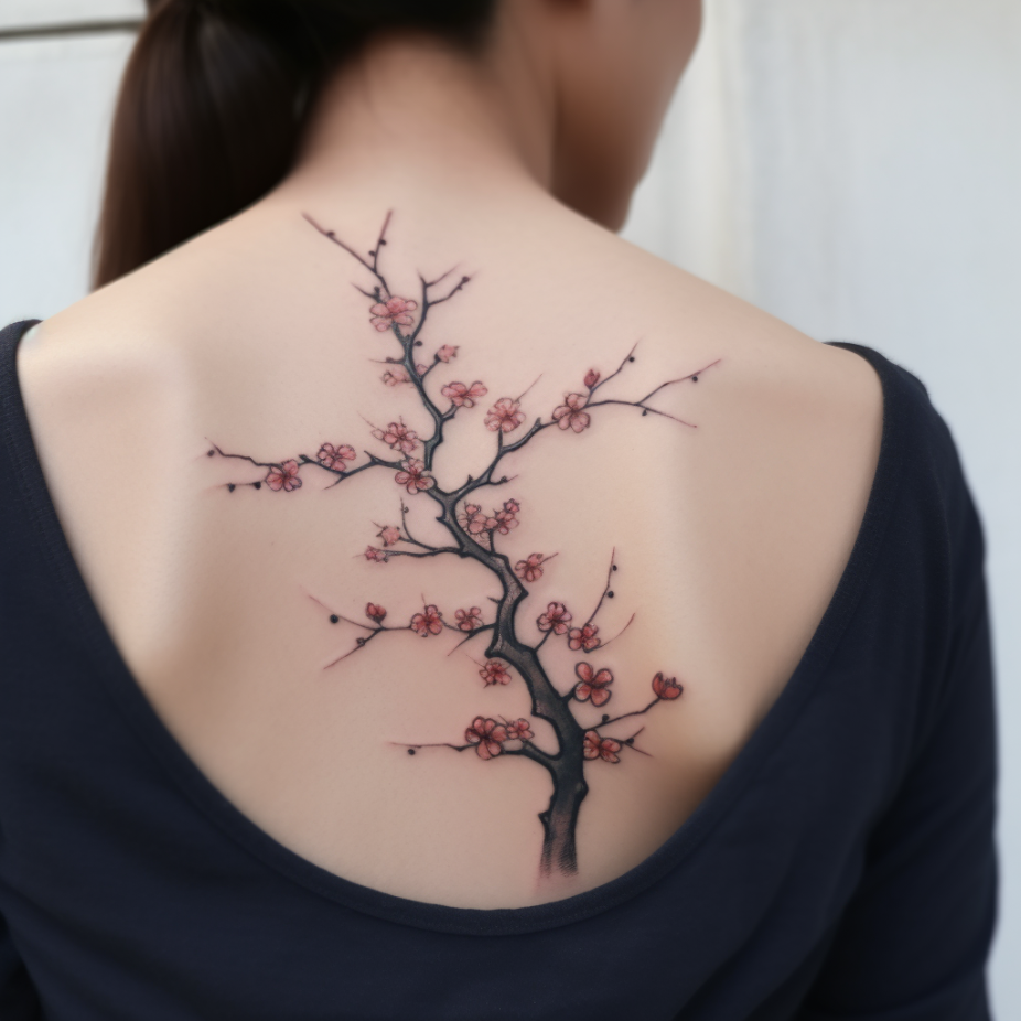 small minimalist cherry blossom tattoo