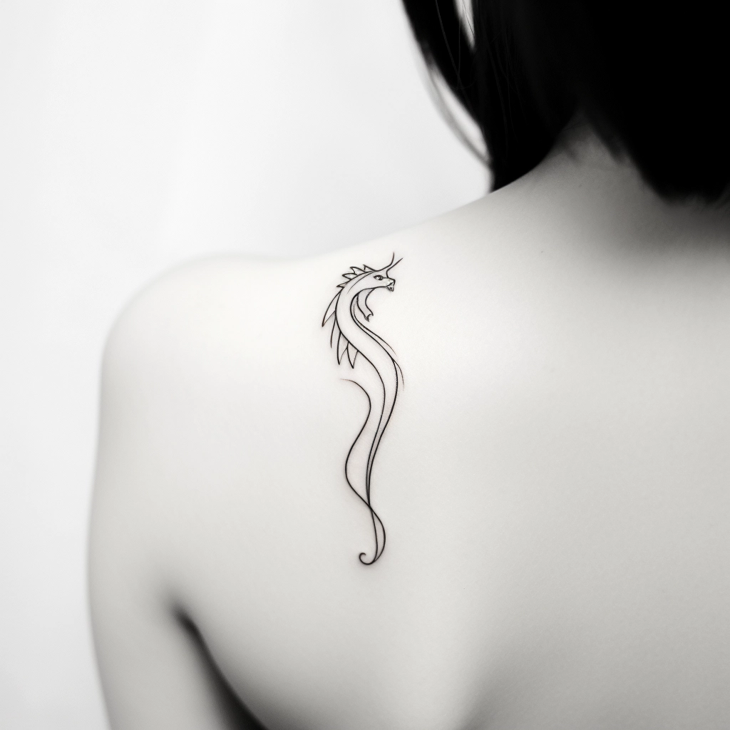 Rumthaitattoo - “Dragon “ minimal tattoo | Facebook