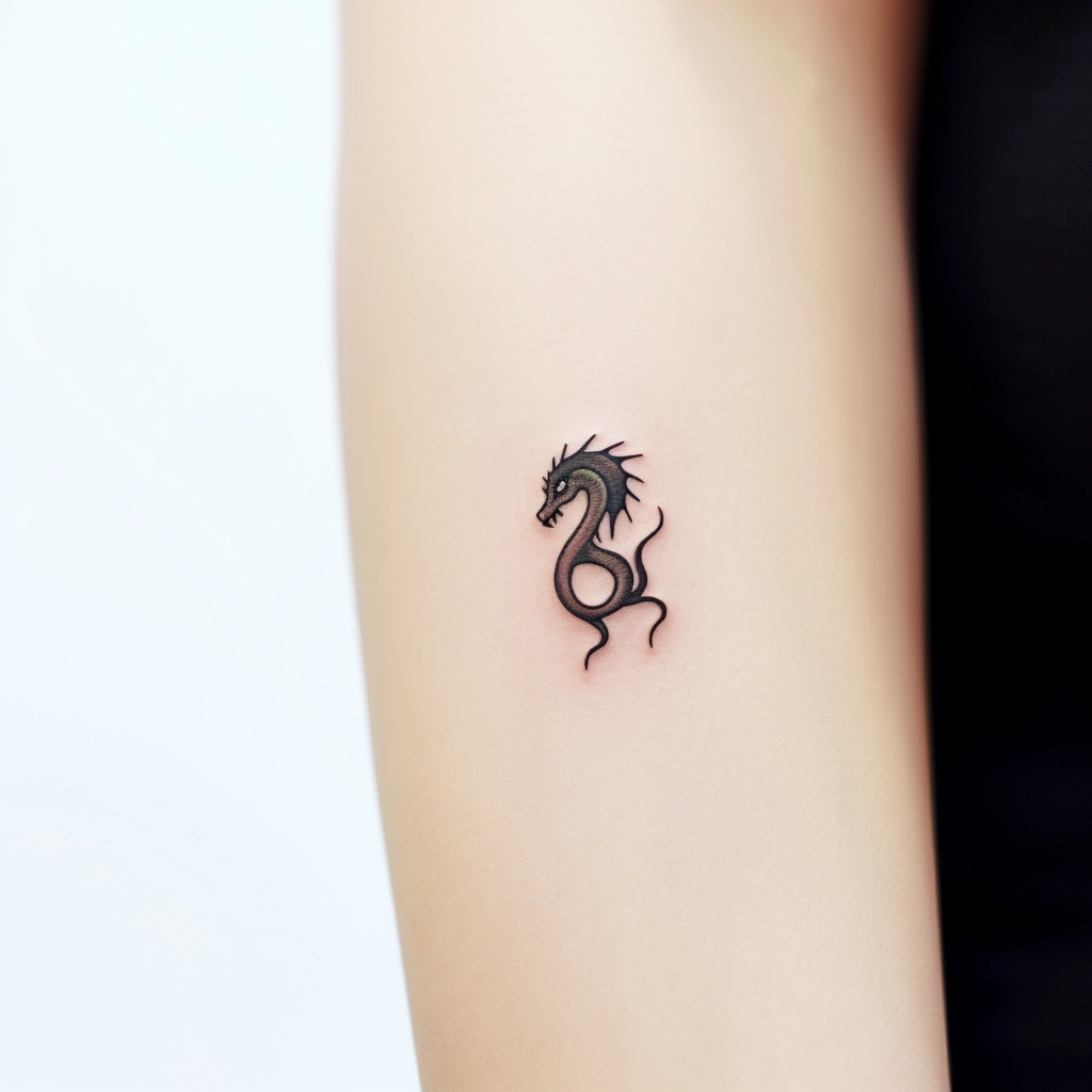 simple minimalist dragon tattoo