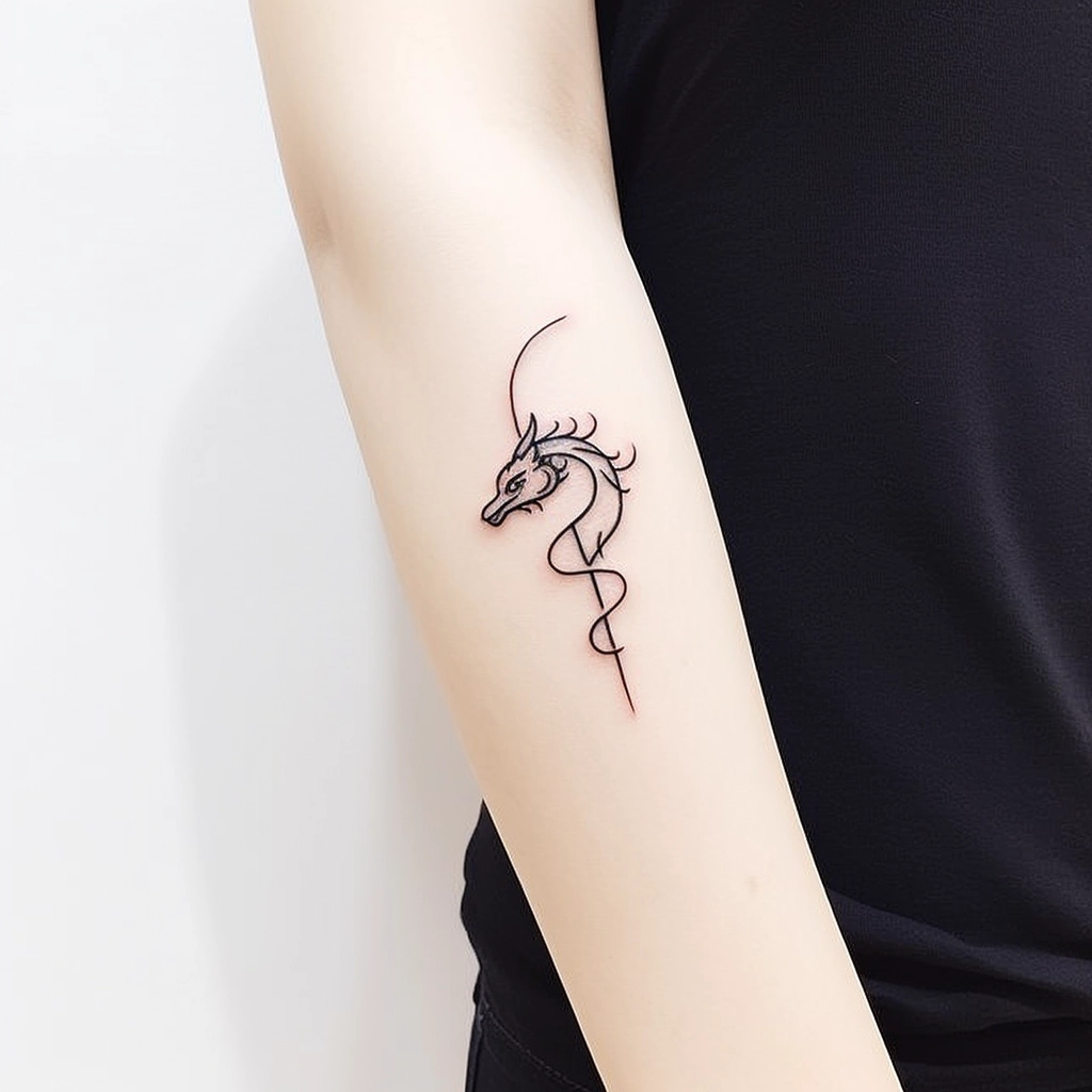 Minimalist Dragon Tattoo 🐉 Done by... - Aries Tattoo- Noida | Facebook