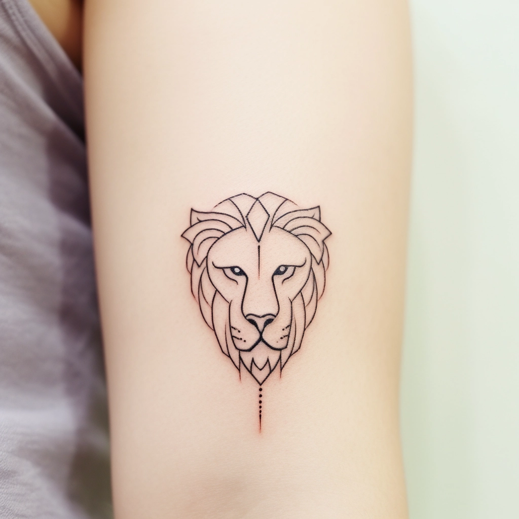 A Geometric Lion Head Tattoo Design – Tattoos Wizard Designs
